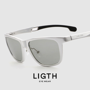LIGTH铝镁墨镜变色眼镜太阳镜男女驾驶开车专用偏光夜视钓鱼眼睛