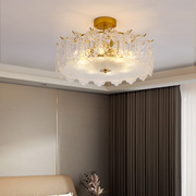 轻奢法式简约现代水晶吸顶灯，创意大气圆形房间，灯温馨浪漫主卧室灯