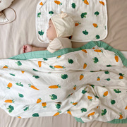 2023春秋季婴儿抱被柔软卡通盖毯空调被六层竹棉盖被宝宝外出抱毯