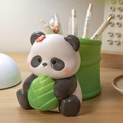 可爱熊猫笔筒摆件办公室装饰学生，桌面周边文创送女生实用生日礼物