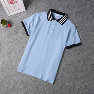 儿童蓝色短袖t恤夏季小学生校服套装夏装女童男童白色半袖polo衫
