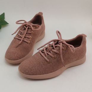 35码36码粉红色时尚休闲鞋圆头，运动跑步鞋学生女士，平底舒适单鞋子(单鞋子)