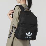 Adidas三叶草双肩包书包2023黑色男女包休闲包学生背包IJ0761