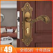 欧式家用门锁通用型室内房间，门锁实木门锁具磁吸静音门锁门把手