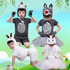 六一儿童表演服幼儿园动物演出服大灰狼小山羊老鼠兔子卡通舞蹈服