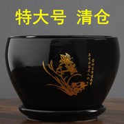 特大号陶瓷花盆苹果带托盘高档落地盆景兰花绿萝吊兰花盆花卉绿植