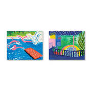 《游泳者》Hockney霍克尼 英国波普艺术客厅装饰画餐厅挂画无框画