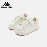 Kappa卡帕小白鞋女童鞋子2024春秋魔术贴男童板鞋运动休闲鞋