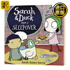 莎拉和乖乖鸭一起过夜 英文原版 Sarah and Duck Have a Sleepover 萨拉与小鸭子 幼儿英语早教启蒙读物儿童图画书 进口英语书籍