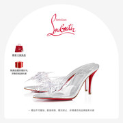 CL/路铂廷AQUA STRASS80女士水晶透明高跟凉鞋红底鞋