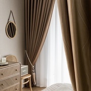加厚全遮光窗帘遮阳布料成品客厅卧室落地窗飘窗北欧简约防晒成品