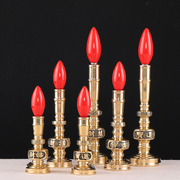 led电蜡烛和电子香炉灯家用插电铜香烛烛台菩萨香供佛财神烛烛灯