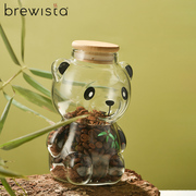 brewista耐热玻璃咖啡豆储豆罐厨房，多功能密封收纳储物罐储物瓶