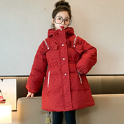 三折专区品牌撤柜冬季韩版中大童加厚保暖中长款羽绒棉袄