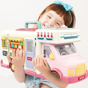 儿童过家家女孩娃娃屋玩具打包3岁益智变形音乐房车滑行生日礼物