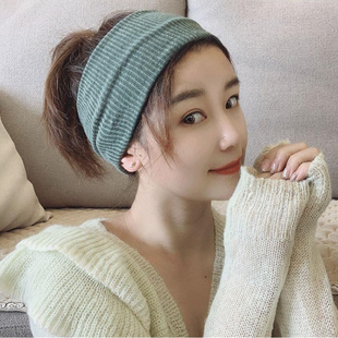 韩版针织棉布宽头带运动面膜束发带练瑜伽舞蹈发箍头巾弹力发卡女