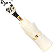 高端品牌三折伞晴雨伞熊猫防晒伞折叠遮阳伞，白色清新公