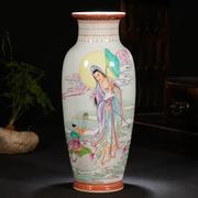 长物居景德镇瓷器，花瓶手工陶瓷艺术，金宏霞手绘粉彩摆件观音