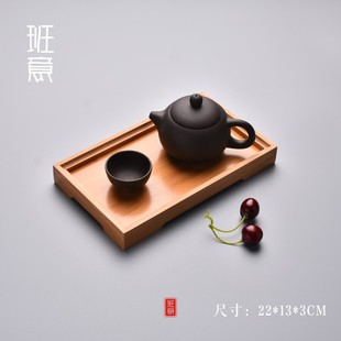 竹制茶盘功夫茶具大小号茶托，茶台日式简约竹，托盘长方形实木质茶海