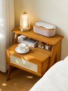 宜家床头柜现代简约床尾收纳小型柜子实木轻奢高级感储物柜卧室置