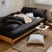 北欧日式榻榻米矮床橡木无床头床架简约现代阁楼床实木单人床定制