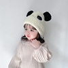 宝宝帽子冬季女童卡通套头帽，可爱小男孩毛绒帽(毛绒帽，)保暖熊猫儿童护耳帽