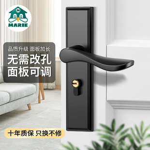 门锁家用卧室房门锁通用型房间室内木门不锈钢静音门把手执手整套