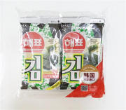 满3袋 韩国进口海牌海飘网红海苔2克*8包紫菜16g 烤海苔原味