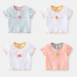 宝宝短袖t恤夏季新生儿，上衣洋气女童体恤，半袖薄款1岁婴儿夏装衣服