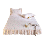 纯棉床笠单件田园花边床裙款床垫保护套全棉公主风1.5米1.8m床罩