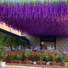 仿真紫藤花串塑料拉花植物，户外悬挂垂网格长廊，吊顶拱门假花条装饰