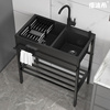 不锈钢支架厨房水槽双槽一体洗菜盆大单槽阳台洗碗盆池套装落地式