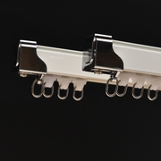 铝合金窗帘轨道滑轨导轨滑轮，罗马窗帘杆滑道单双轨(单双轨)侧顶装挂钩直轨