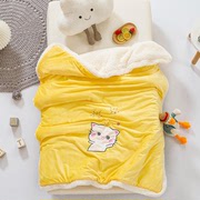 高档儿童毛毯秋婴儿小被子双层加厚秋冬季新生宝宝幼儿园午睡毯10
