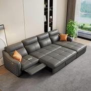 电动功能真皮沙发，床大小户型客厅组合现代简约储物伸缩皮