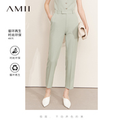 amii2024秋极简通勤环保，面料直筒烟管，裤休闲九分西裤女裤子