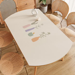 餐桌垫防油防水轻奢高级感椭圆形餐桌布圆弧形硅胶桌垫防烫耐高温
