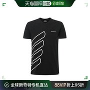 香港直邮emporioarmani男士，黑色棉质徽标v领短袖t恤3z1t85-1j0