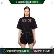 香港直邮潮奢versacejeans范思哲女士，黑色系带t恤e76hahg