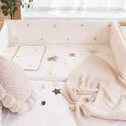定制 婴儿床床围防撞拼接床软包ins风绗缝刺绣儿童床床围套件床品