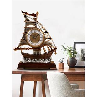 康巴丝同款座钟客厅台钟落地钟机械一帆风顺客厅座钟欧式帆船座