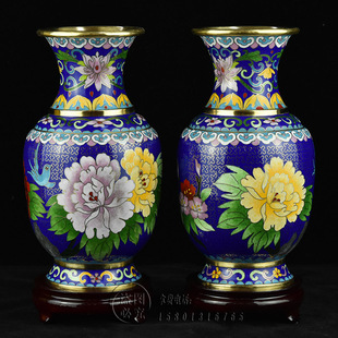 北京景泰蓝花瓶8寸金龙铜胎掐丝珐琅摆件中式家装饰品出国贺寿礼