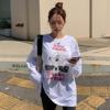 韩国大码女装胖mm秋装可爱卡通兔子字母图案长袖T恤1007