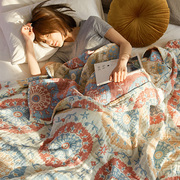 纯棉纱布毛巾被双人盖毯夏季薄款四层被子单人毯子夏天午睡空调毯