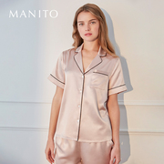 MANITO/曼尼陀真丝睡衣Authentic短袖长裤套装桑丝家居服睡衣早春