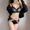 豹纹内衣女小胸聚拢显大性感纯欲无钢圈上托防下垂调整型文胸套装