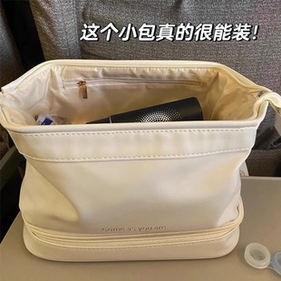 2023化妆包女便携式双层大容量旅行洗漱收纳包化妆品收纳盒袋