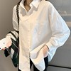 欧洲站白衬衫女2022年洋气时尚设计感N小众长袖内搭叠穿大码