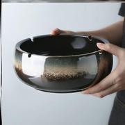 烟灰缸防烟味新中式陶瓷烟灰缸大号家用创意个性烟缸防飞灰高级