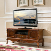 美式实木电视柜茶几组合实木卧室复古家具1.4米欧式白色电视机柜
